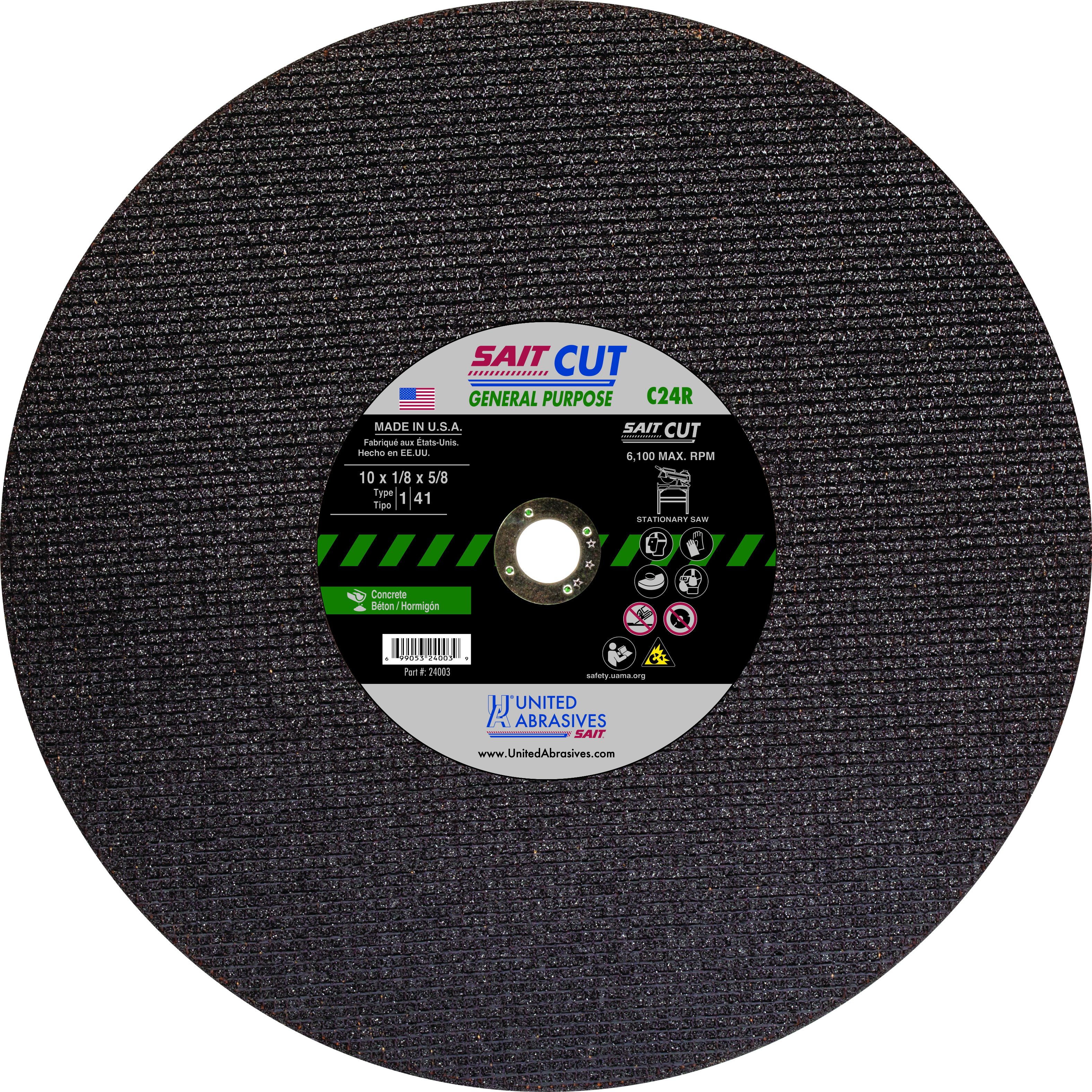 TF 10 X 1/8 X 5/8 C24R - Cutting Wheels